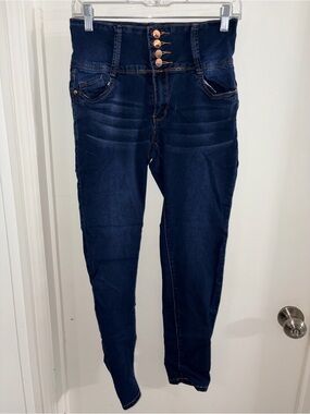 High-Waisted Dark Blue Women’s Jeans